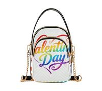 Nexawaveo Borsa a tracolla trapuntata piccola borsa a tracolla borsa da donna borsa per telefono con catena, I cuori luminosi festeggiano