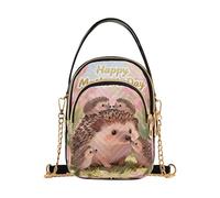 Nexawaveo Borsa a tracolla trapuntata piccola borsa a tracolla borsa da donna borsa per telefono con catena, Festa della mamma di riccio carino