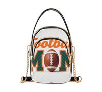 Nexawaveo Borsa a tracolla trapuntata piccola borsa a tracolla borsa da donna borsa per telefono con catena, Calcio Mamma Arancione