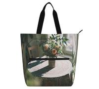 Nexawaveo Borsa da lavoro impermeabile con motivo floreale retrò scuro per computer portatile da 13-14 pollici con tasche con cerniera, Composizione floreale, Taglia unica