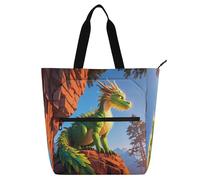 Nexawaveo Borsa impermeabile per pianoforte per lezioni con gatto selvatico carino borsa per musica con tasche con cerniera per spartiti e libri, Drago sotto il cielo, Taglia unica