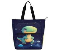 Nexawaveo Borsa impermeabile per pianoforte per lezioni di animali in treno di mare borsa con tasche con cerniera per spartiti e libri, Dinosauro del fumetto nel cielo, Taglia unica