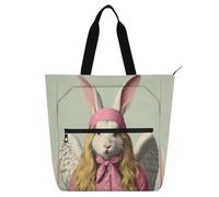 Nexawaveo Borsa impermeabile per pianoforte per lezioni di animali in treno di mare borsa con tasche con cerniera per spartiti e libri, Coniglietto Con Le, Taglia unica