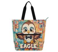 Nexawaveo Borsa impermeabile per pianoforte per lezioni di cartoni animati con uccellini multicolore con tasche con cerniera per spartiti e libri