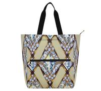 Nexawaveo Borsa impermeabile per pianoforte per lezioni di lusso con motivo Bling Gold Music Tote con tasche con cerniera per spartiti e libri