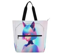 Nexawaveo Borsa impermeabile per pianoforte per lezioni di primavera mucca colorata borsa musicale con tasche con cerniera per spartiti e libri, Ibrido umano, Taglia unica