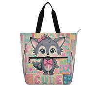 Nexawaveo Borsa impermeabile per pianoforte per lezioni di vetro colorato Magnolia blu borsa per musica con tasche con cerniera per spartiti e libri, Retro Fox Multicolore, Taglia unica