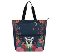 Nexawaveo Borsa impermeabile per pianoforte per lezioni geometrica lucertola borsa con tasche con cerniera per spartiti e libri, Lemure nella notte dei fiori, Taglia unica