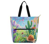 Nexawaveo Borsa impermeabile per pianoforte per lezioni lumache in colorato giardino Music Tote con tasche con cerniera per spartiti e libri