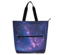 Nexawaveo Borsa impermeabile per pianoforte per lezioni Realistica galassia stellata notturna con tasche con cerniera per spartiti e libri