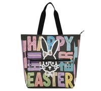 Nexawaveo Borsa multiuso impermeabile con cerniera alla moda coniglietto pasquale stile 600D Oxford borsa della spesa