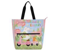 Nexawaveo Borsa multiuso impermeabile con cerniera Bunny Scooter tratta 600D Oxford Fabric Shopping Bag