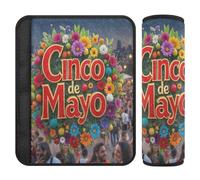 Nexawaveo Coprisedili per auto Cinco De Mayo Celebrazione in Città Morbida Flanella Spalline per Seggiolino Auto Passeggino Zaino