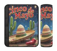 Nexawaveo Coprisedili per auto Cinco De Mayo Decor con Sombrero Morbida Flanella, Spalline per seggiolino auto, passeggino zaino