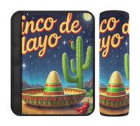 Nexawaveo Coprisedili per auto Cinco De Mayo Sombrero Cactus in morbida flanella per seggiolino auto passeggino zaino