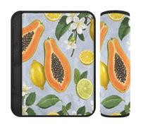 Nexawaveo Coprisedili per auto, papaya, limoni e fiori, in morbida flanella, per seggiolino auto, passeggino, zaino