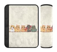Nexawaveo Coprisedili per seggiolino auto, con adorabili gatti, beige, in morbida flanella, per seggiolino auto, passeggino, zaino