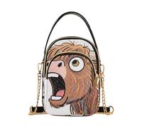 Nexawaveo Divertente piccola borsa a tracolla da donna trapuntata borsa a tracolla borsa a tracolla telefono portafoglio catena borsa, Divertente mucca bianca