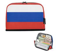 Nexawaveo Grande capacità astuccio organizer 8,3 x 5,9 pollici bandiera della Russia penna sacchetto per scuola ufficio viaggio