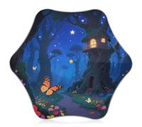 Nexawaveo Ombrello per bambini con UPF 50+ Foresta incantata notte per sole e pioggia design antivento bordo riflettente facile da aprire per bambini piccoli