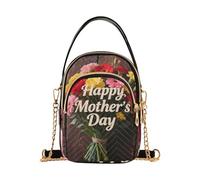 Nexawaveo Piccola borsa a tracolla da donna trapuntata borsa a tracolla borsa a tracolla telefono portafoglio catena borsa, Fiori Festa della mamma