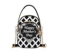 Nexawaveo Piccola borsa a tracolla da donna trapuntata borsa a tracolla borsa a tracolla telefono portafoglio catena borsa, Festa della mamma Carino Nero Bianco