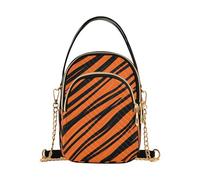 Nexawaveo Piccola borsa a tracolla da donna trapuntata borsa a tracolla borsa a tracolla telefono portafoglio catena borsa, Strisce arancioni e nere