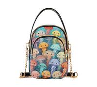 Nexawaveo Piccola borsa a tracolla da donna trapuntata borsa a tracolla borsa a tracolla telefono portafoglio catena borsa, Simpatica medusa colorata
