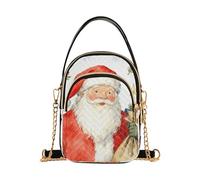 Nexawaveo Piccola borsa a tracolla da donna trapuntata borsa a tracolla borsa a tracolla telefono portafoglio catena borsa, Acquerello Santa Bianco