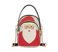 Nexawaveo Piccola borsa a tracolla da donna trapuntata borsa a tracolla borsa a tracolla telefono portafoglio catena borsa, Minimal Santa Beige