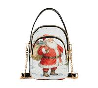 Nexawaveo Piccola borsa a tracolla da donna trapuntata borsa a tracolla borsa a tracolla telefono portafoglio catena borsa, Acquerello Santa Lightwhite