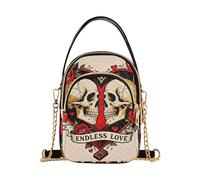 Nexawaveo Piccole borse a tracolla colorate per le donne borse trapuntate borsa a tracolla borsa a tracolla telefono portafoglio catena borsa, Skull Lovers Rose Endless Love
