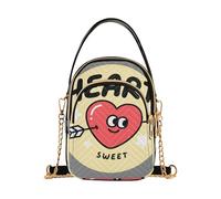 Nexawaveo Piccole borse a tracolla da donna trapuntate borsa a tracolla borsa a tracolla portafoglio per telefono borsa a catena, Allegro Cuore Sorrisi