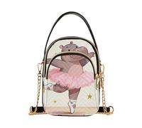 Nexawaveo Piccole borse a tracolla da donna trapuntate borsa a tracolla borsa a tracolla portafoglio per telefono borsa a catena, Ippopotamo carino ballando