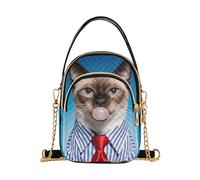 Nexawaveo Piccole borse a tracolla da donna trapuntate borsa a tracolla borsa a tracolla portafoglio per telefono borsa a catena, Ritratto di gatto in abito