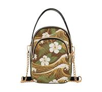 Nexawaveo Piccole borse a tracolla da donna trapuntate borsa a tracolla borsa a tracolla portafoglio per telefono borsa a catena, Onde di fiori tropicali