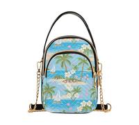 Nexawaveo Piccole borse a tracolla da donna trapuntate borsa a tracolla borsa a tracolla portafoglio per telefono borsa a catena, Estate Isole Alberi Floreale