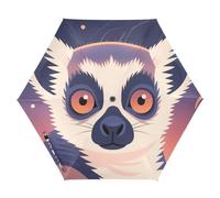 Nexawaveo Piccolo ombrello antivento da viaggio Cartoon Lemur Space compatto leggero pieghevole automatico pioggia e sole ombrello