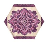 Nexawaveo Piccolo ombrello da viaggio antivento geometrico viola modello compatto leggero pieghevole automatico pioggia e sole ombrello