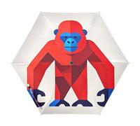 Nexawaveo Piccolo ombrello da viaggio antivento poligonale scimmia beige compatto leggero pieghevole automatico pioggia e sole ombrello