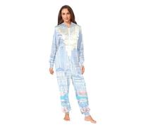 Nexawaveo Pigiama intero in pile ultra morbido per adulti, con peonie artistiche, blu navy, accogliente, con cappuccio, tuta intera con tasca, Paesaggio urbano schizzo floreale, XX-Large