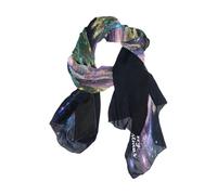 Nexawaveo Sciarpa da donna leggera carina pupazzo di neve bianca moda pashmina scialli alla moda, Albero di Natale da sogno, 90x180（CM）