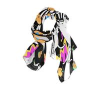 Nexawaveo Sciarpa da donna leggera con gatti cartoni animati zucca moda pashmina scialli alla moda, Cartone animato Gatti Zucche-1, 90x180（CM）