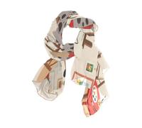 Nexawaveo Sciarpa da donna leggera con gatto e fiori blu moda pashmina scialli alla moda, Cartone animato Cat, 90x180（CM）