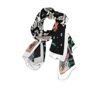 Nexawaveo Sciarpa da donna leggera con teschio seduto in mare moda pashmina scialli alla moda, Teschio seduto in mare, 90x180（CM）