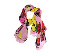 Nexawaveo Sciarpa da donna leggera lucida rosa San Valentino Decor moda pashmina scialli alla moda, Dolce Lettera d'Amore-1, 90x180（CM）
