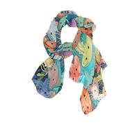Nexawaveo Sciarpa da donna leggera oro orientale animale moda pashmina scialli alla moda, Meduse carine colorate, 90x180（CM）