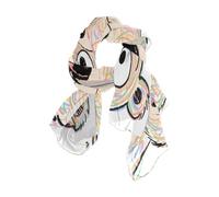 Nexawaveo Sciarpa da donna leggera per vacanze gatti guida moda pashmina scialli alla moda, Vivid Bear Bianco, 90x180（CM）