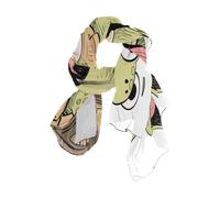 Nexawaveo Sciarpa da donna leggera stilizzata donna arte moda pashmina scialli alla moda, Tartaruga Sorpresa Bianco, 90x180（CM）