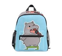 Nexawaveo Zaini prescolari per bambini Zaino per bambini, Hippo Singer Blu | Borsa per libri per asilo nido con targhetta per il nome
